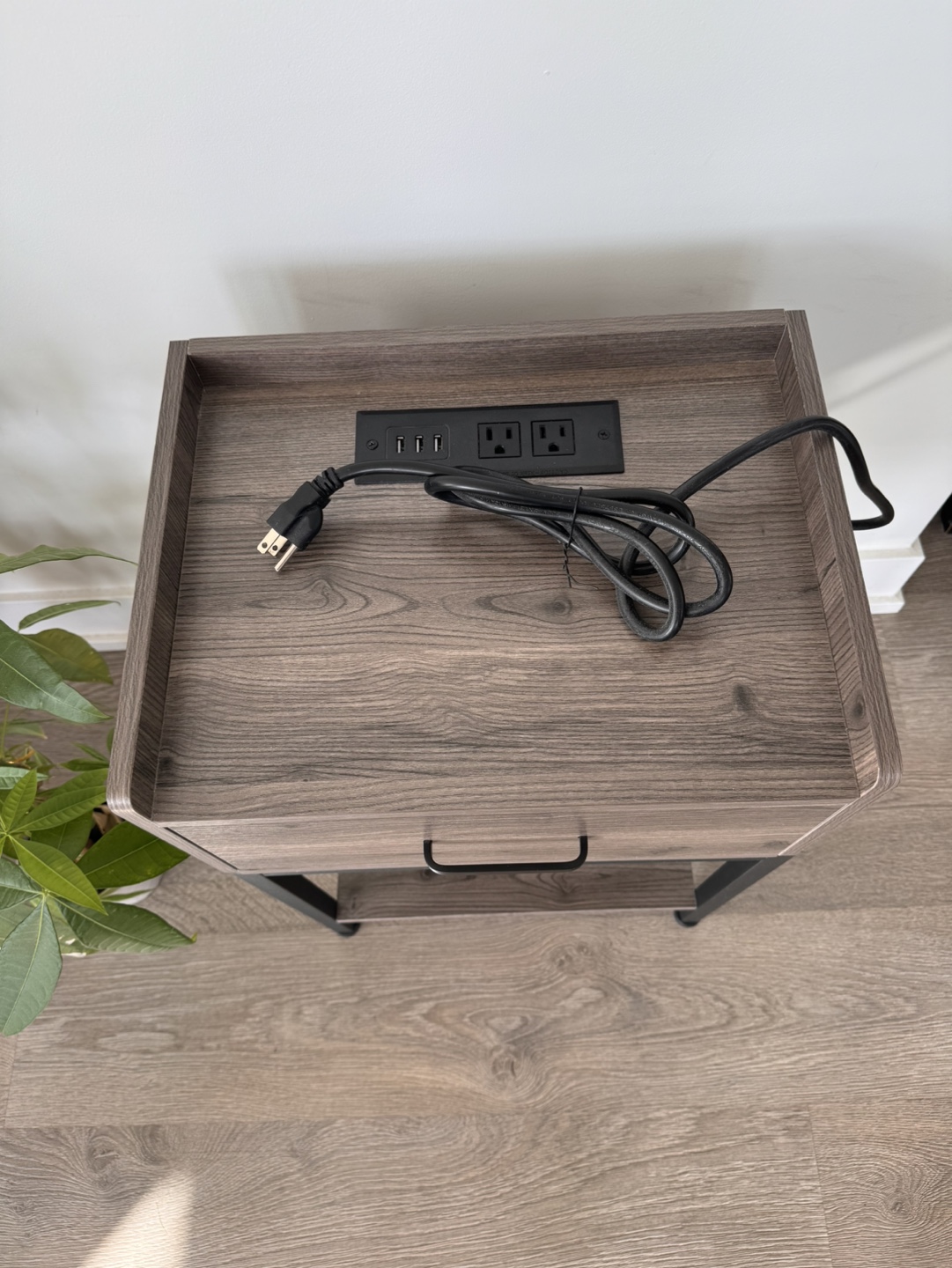 Nightstand with Built-In Outlets and Drawer - photo 4