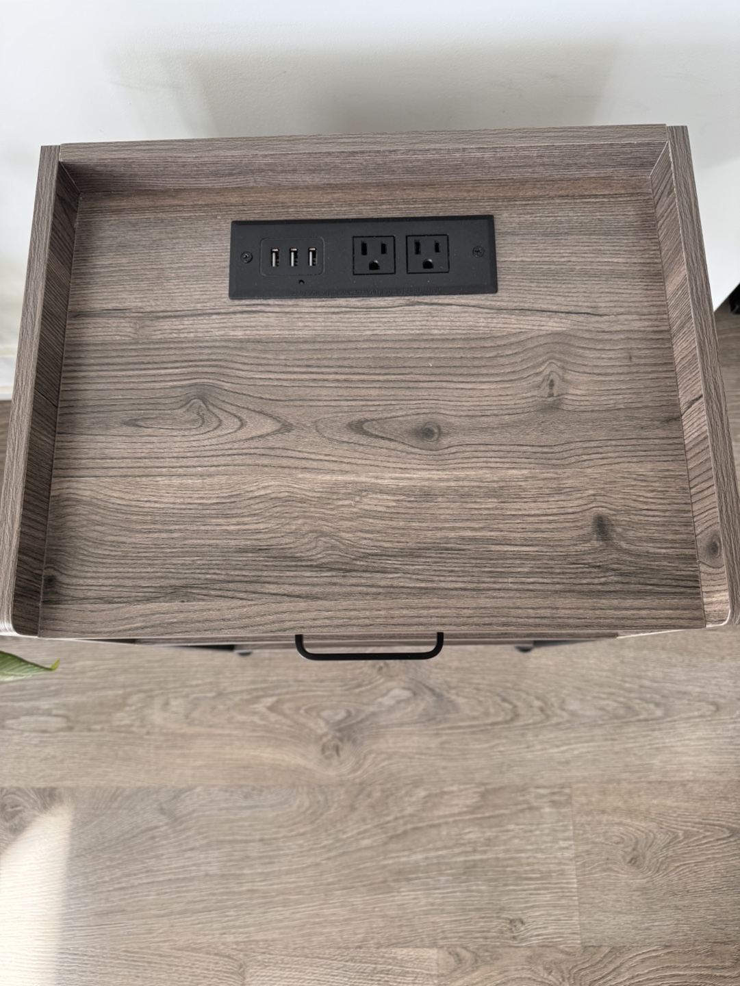 Nightstand with Built-In Outlets and Drawer - photo 3