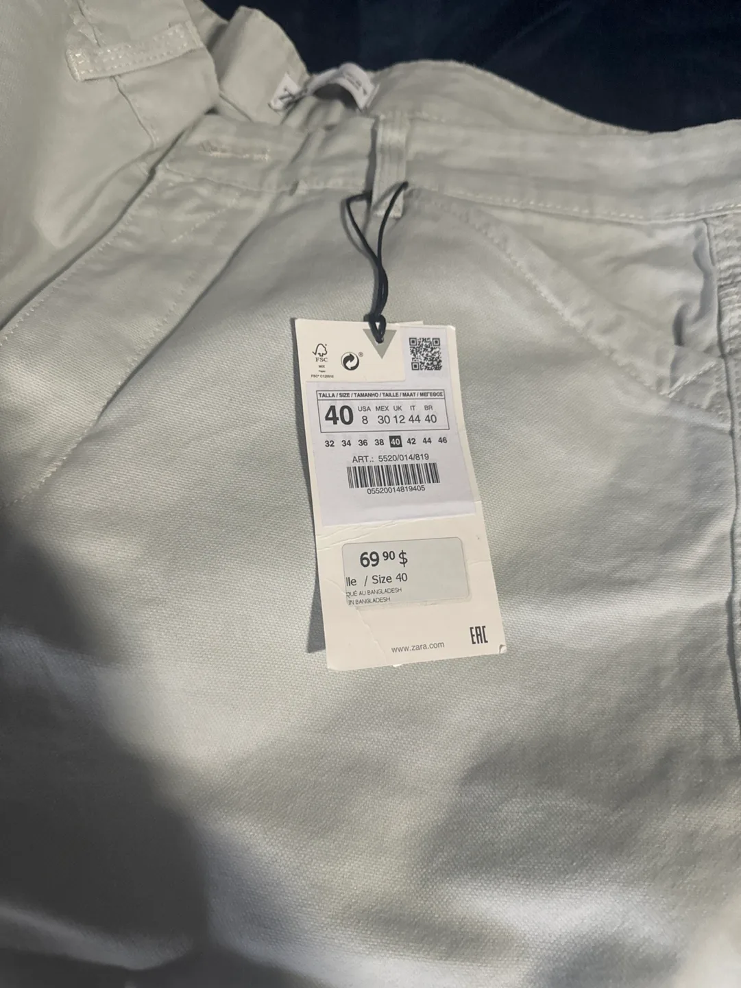 🧡 Zara Light Grey Cargo Jeans image indicator(2)
