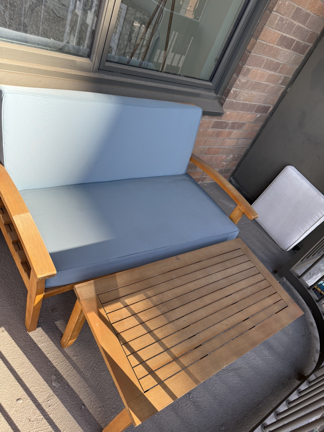 Outdoor furniture, loveseat and coffee table