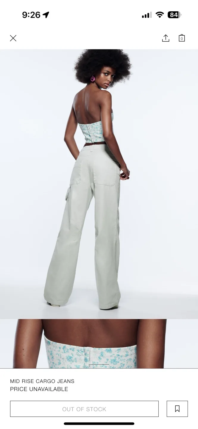 🧡 Zara Light Grey Cargo Jeans image indicator(6)