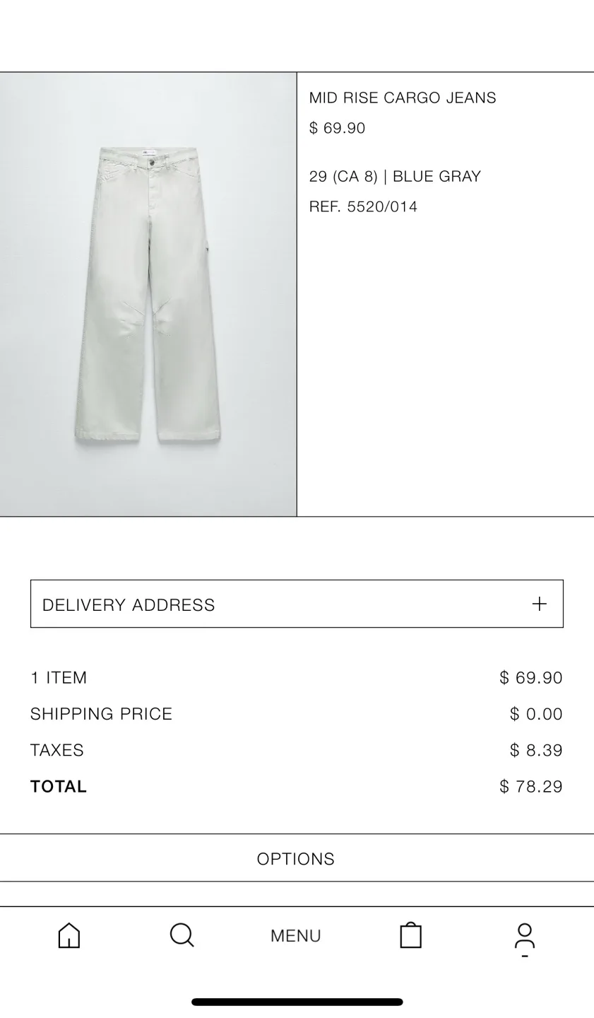 🧡 Zara Light Grey Cargo Jeans image indicator(3)