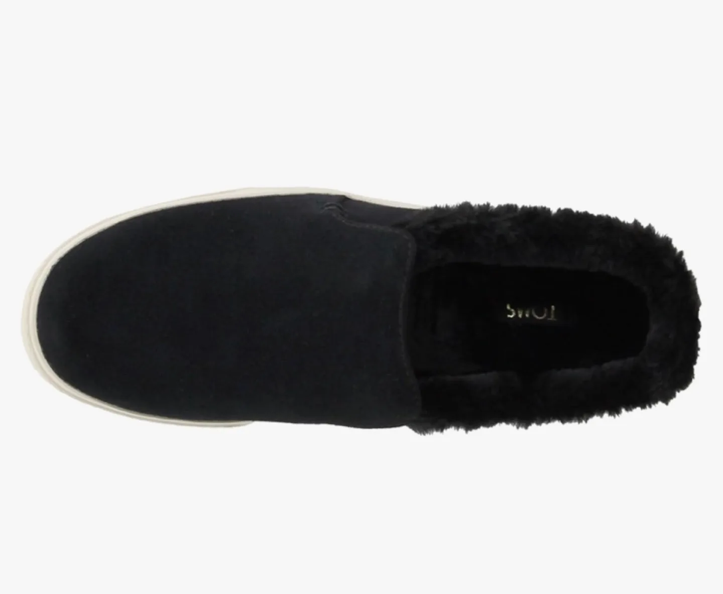 TOMS Black Furry Winter Slip-on Sneakers image indicator(2)
