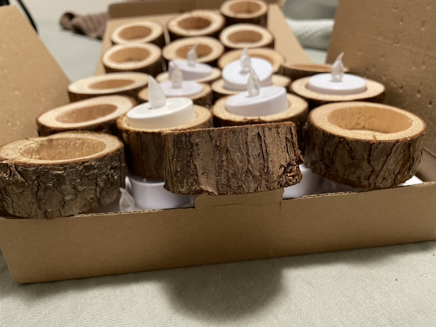Wooden Round Tea Light Holders