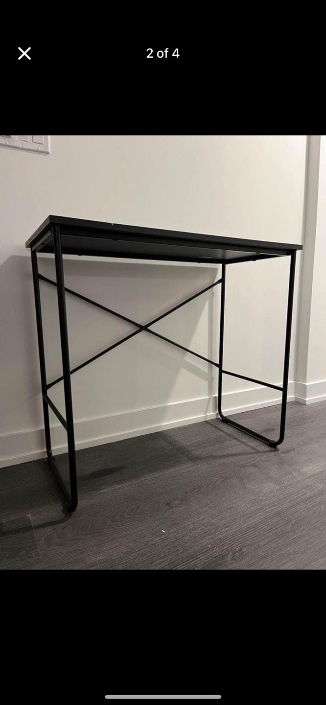 Black Desk with Metal Legs - photo 2