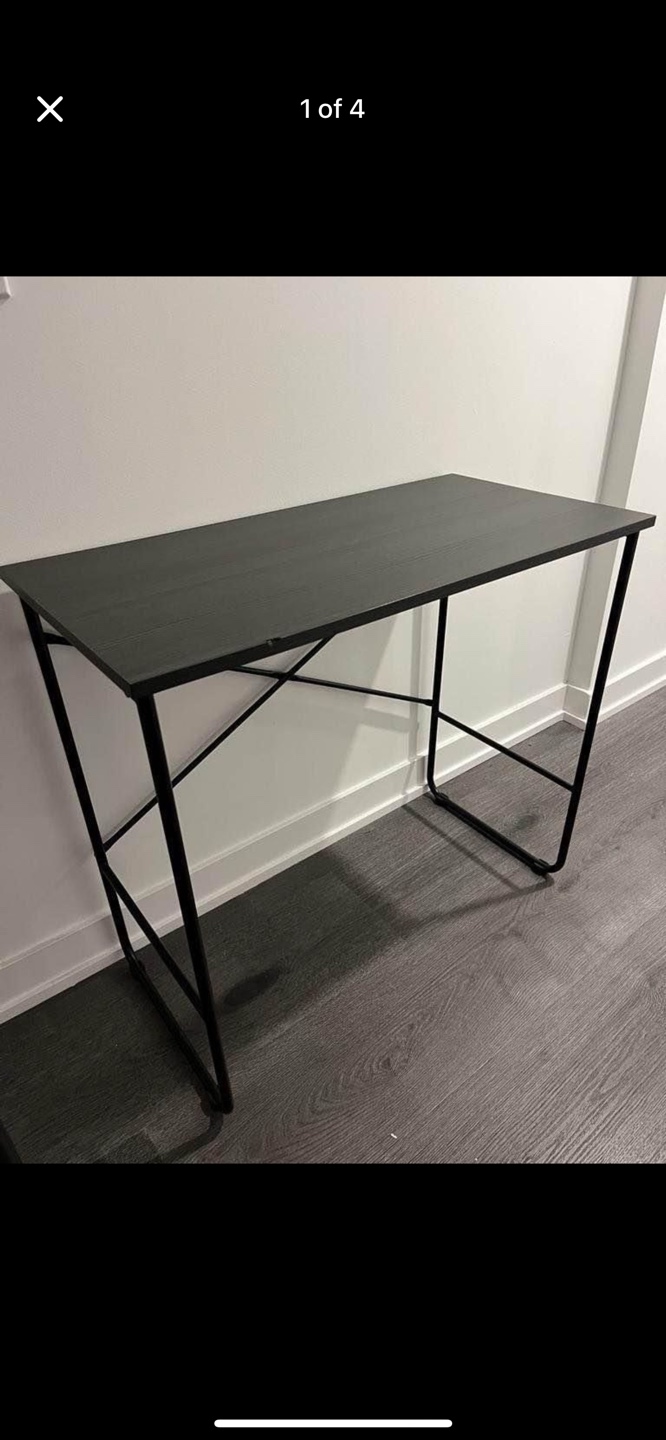 Black Desk with Metal Legs