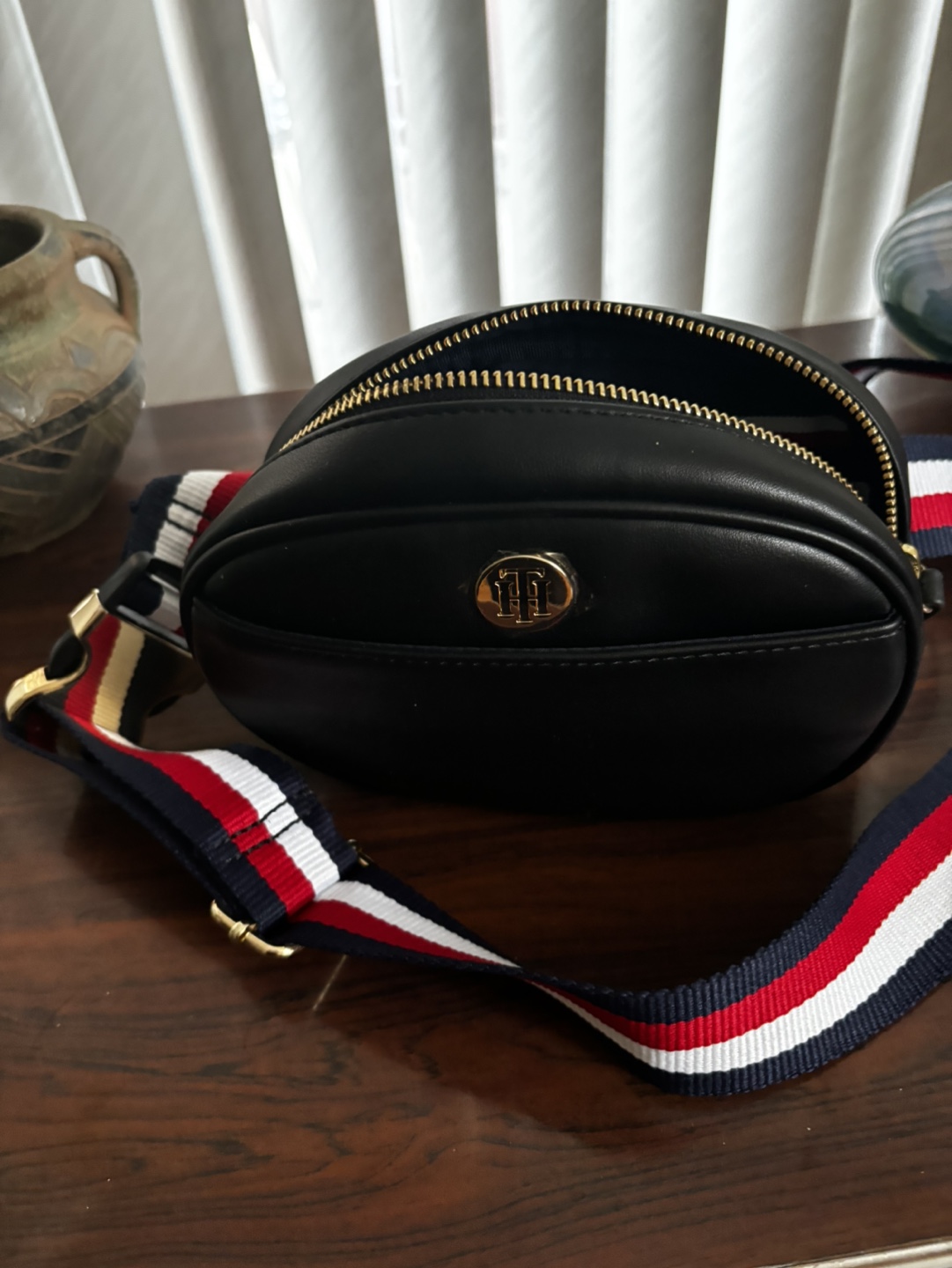 Tommy Hilfiger Black Round Crossbody Bag