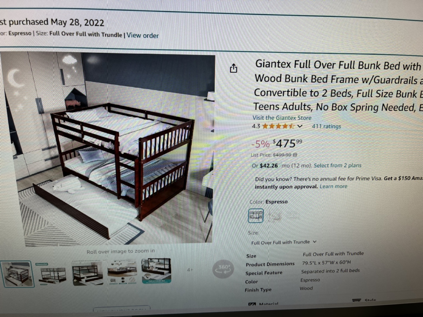 Full Over Full Bunk Bed with Trundle - photo 5