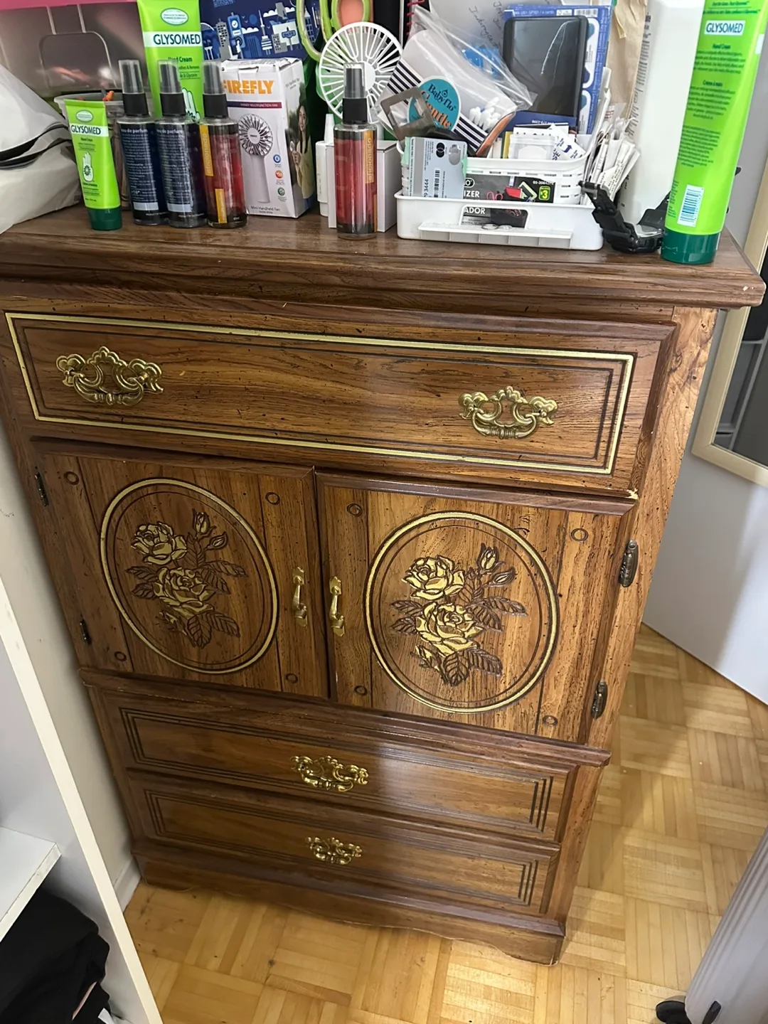Wood Armoire with Drawers thumbnail