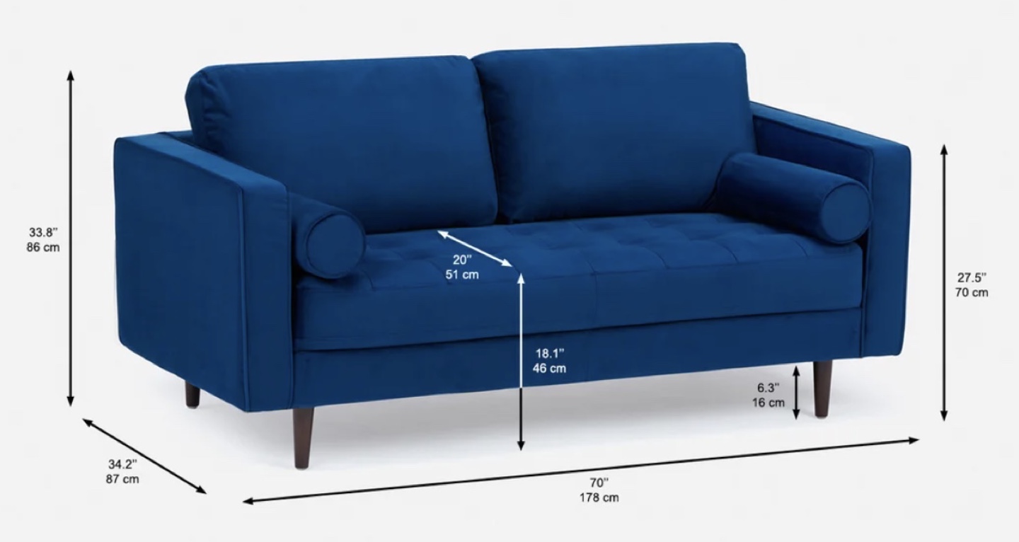 Blue Velvet Sofa - photo 4