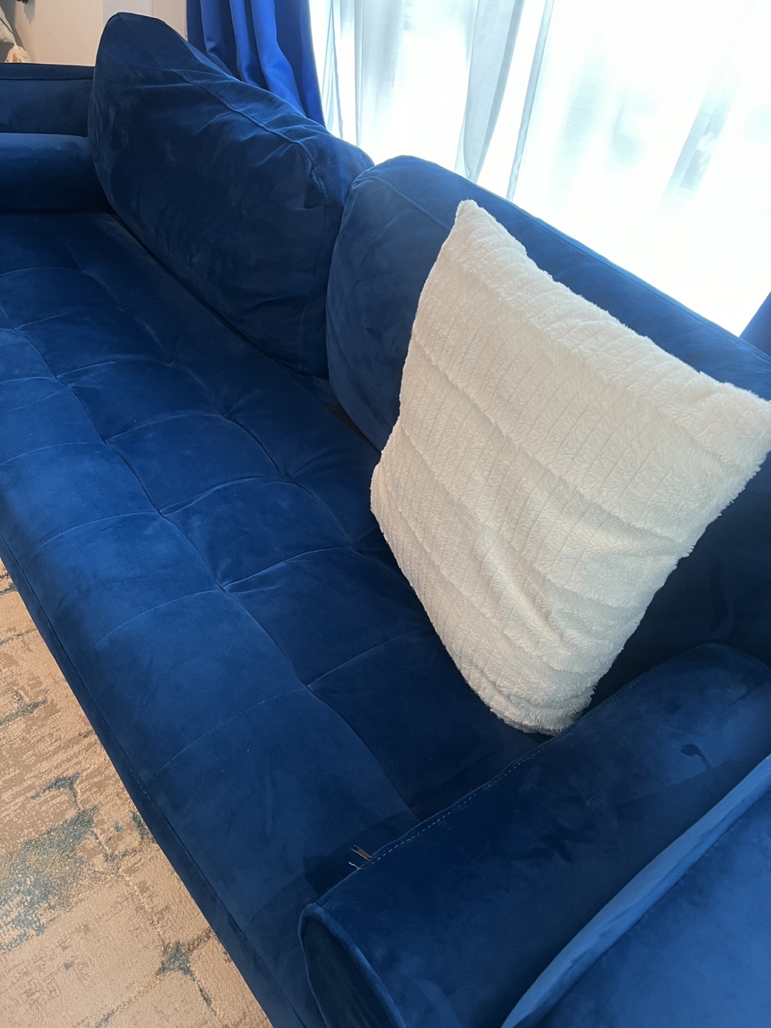 Blue Velvet Sofa
