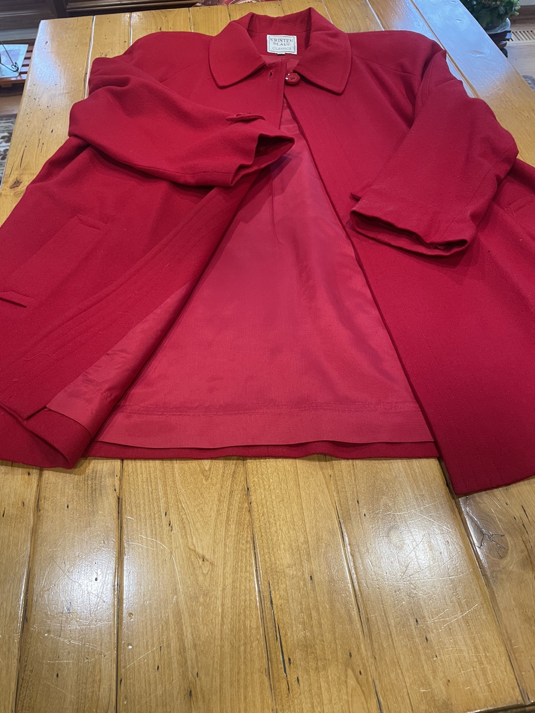 🧡Kristen Blake Classics Red Marino Wool Jacket / Size XL