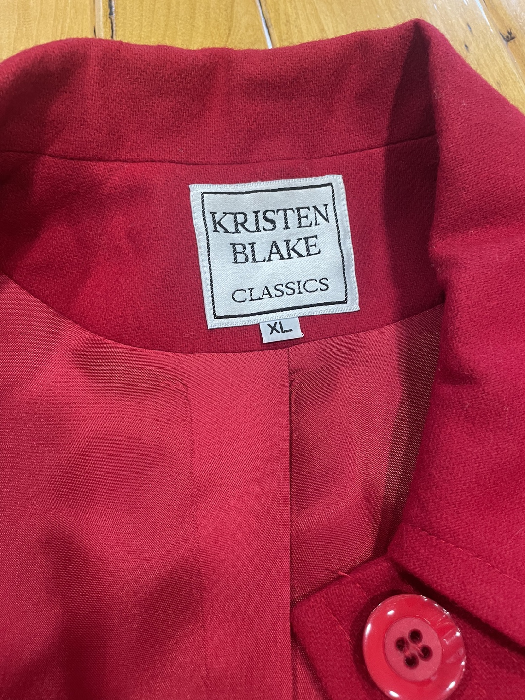 🧡Kristen Blake Classics Red Marino Wool Jacket / Size XL - photo 2