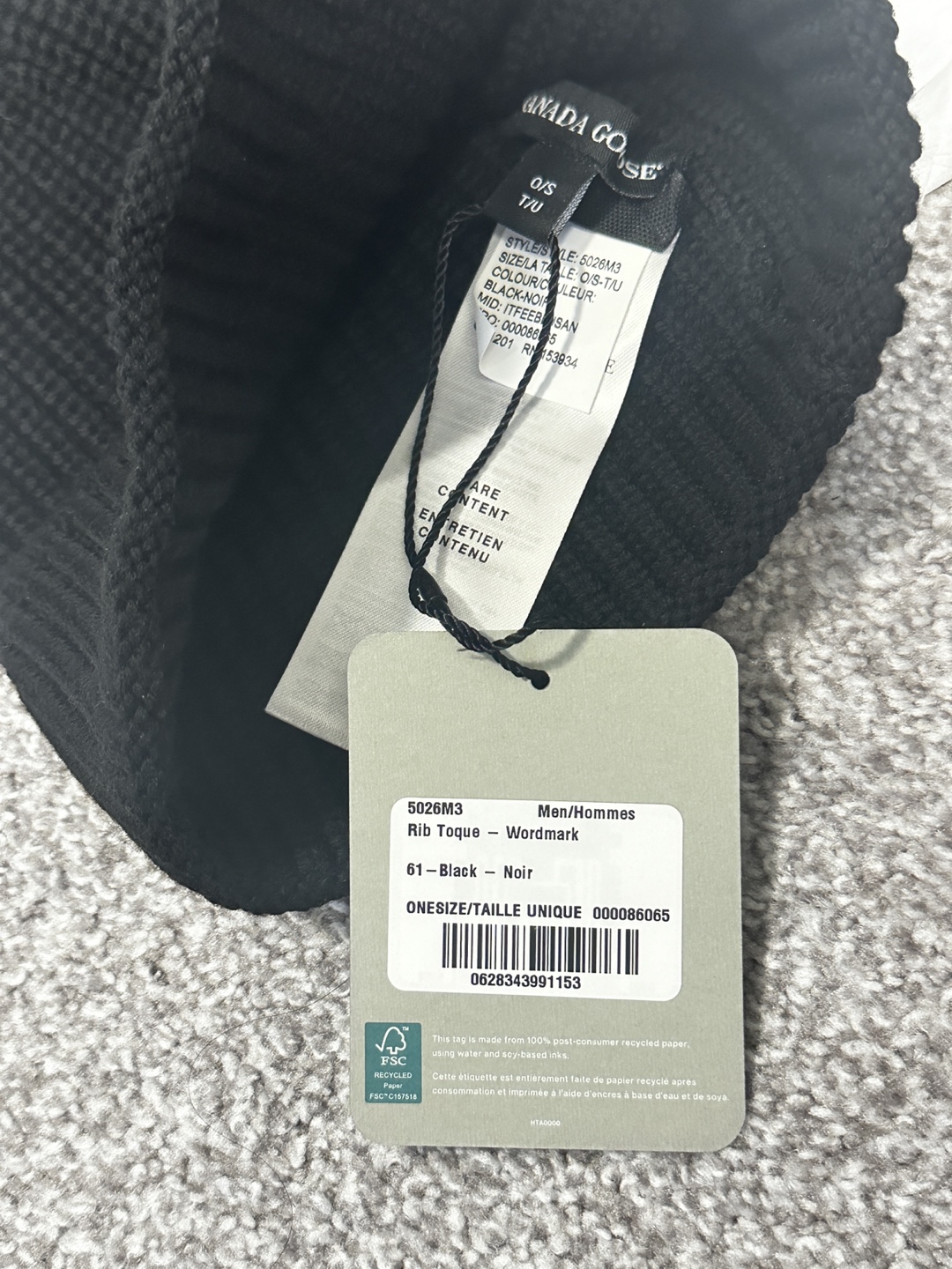 Canada Goose Rib Toque Wordmark Black Beanie - photo 5