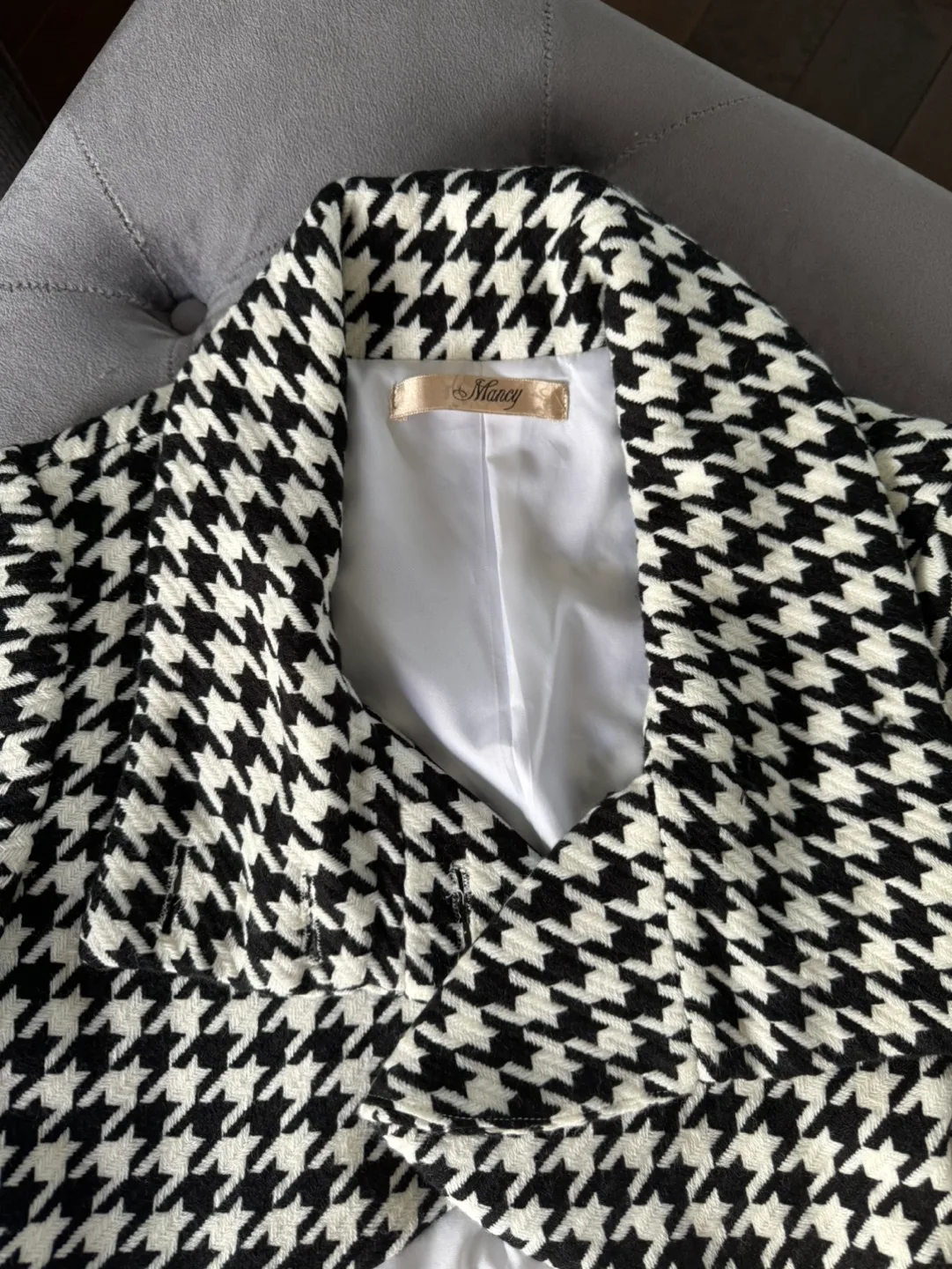 🧡 Black and White Houndstooth Bolero image indicator(6)
