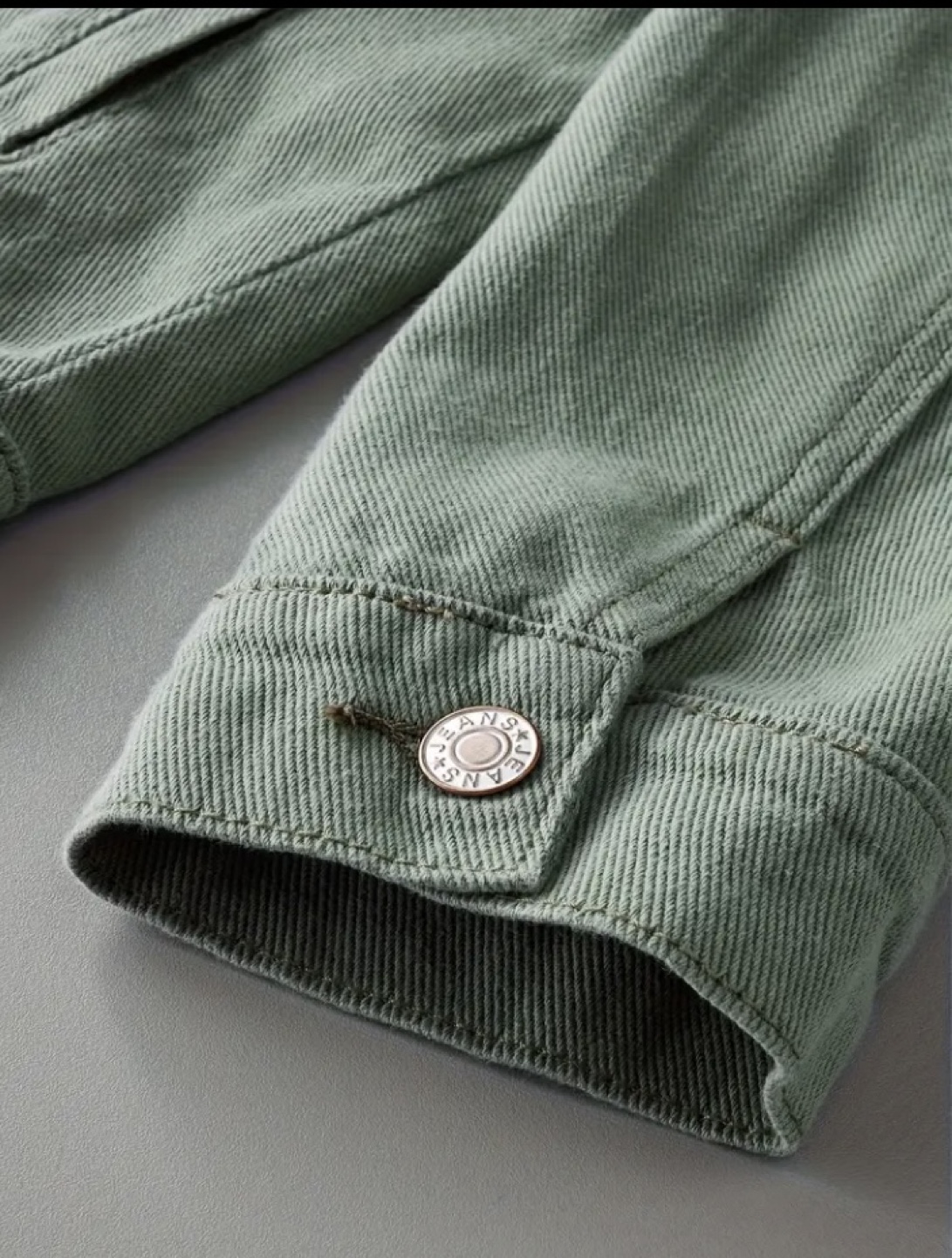 Green Distressed Denim Jacket - photo 5