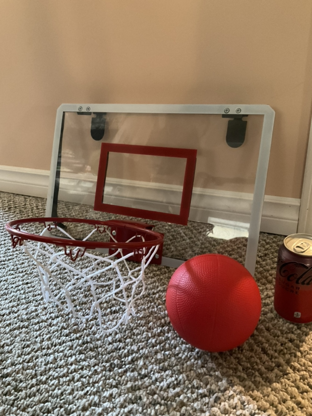 Over-the-door basketball hoop