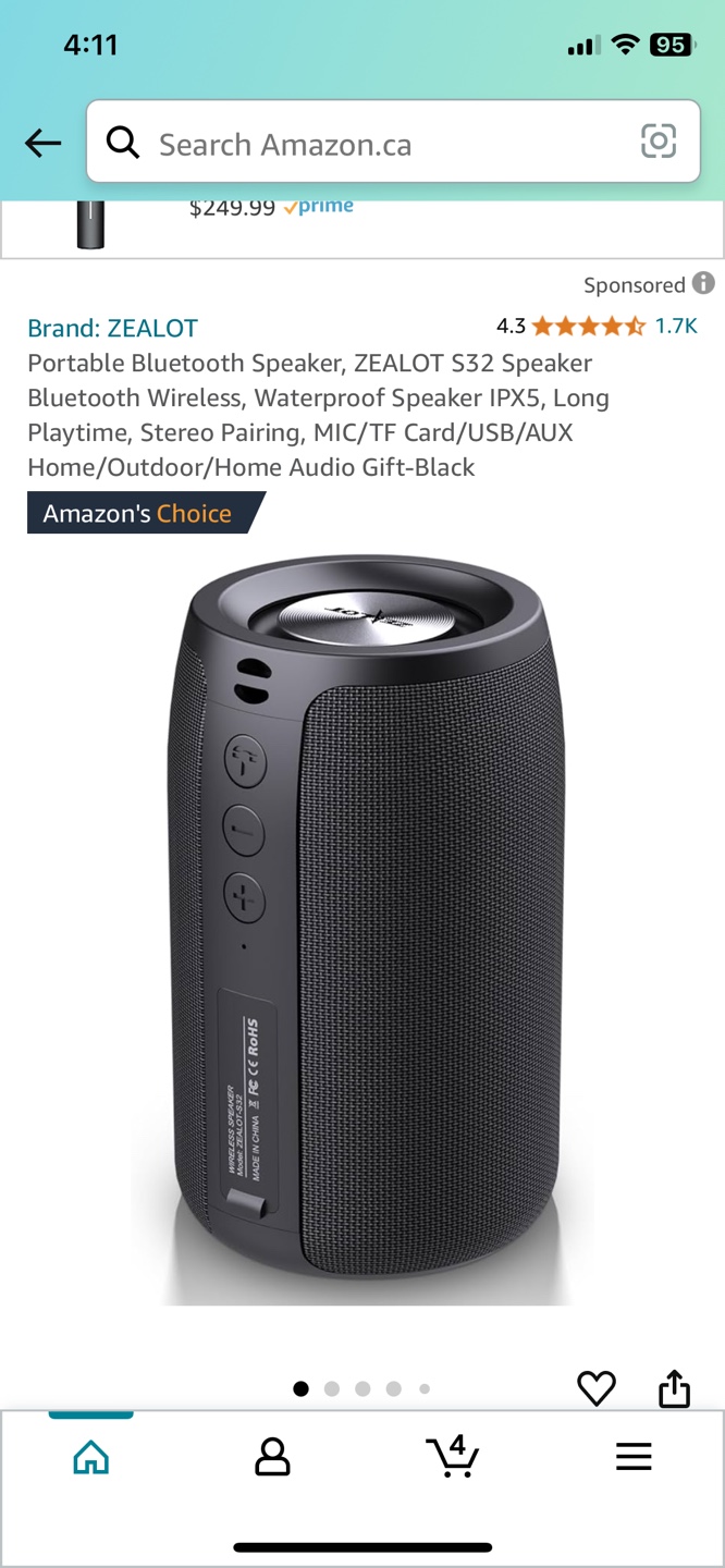 Zealot Portable Wireless Speaker - photo 4