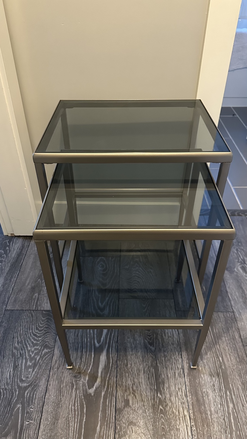 Glass and Metal Nesting Tables