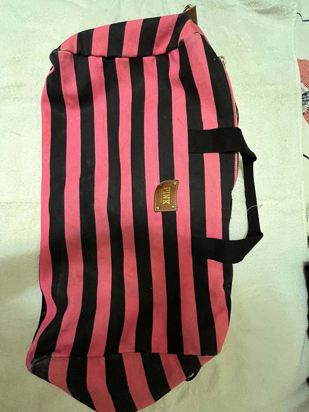Pink Striped Duffle Bag - photo 2