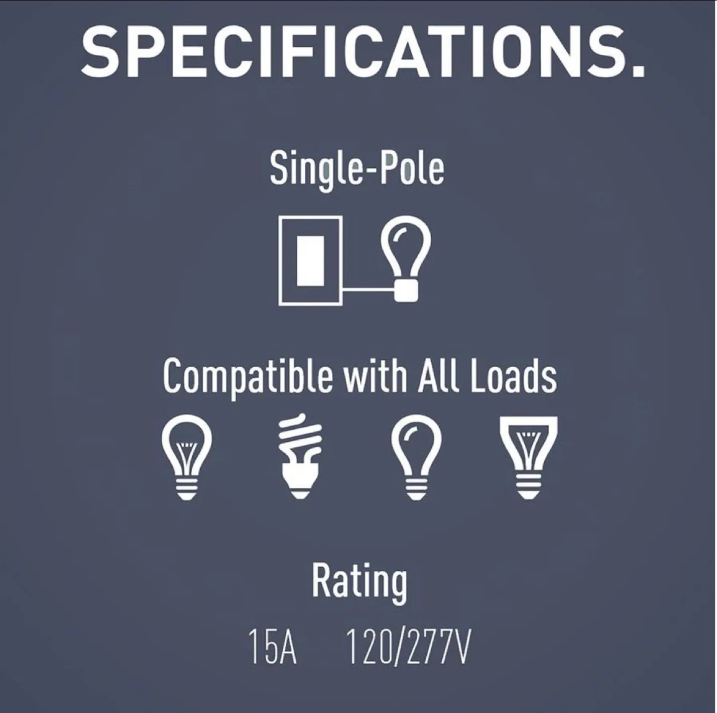 Legrand Single Pole 15 Amp Rocker Wall Switch & Plate 🧡 image indicator(2)