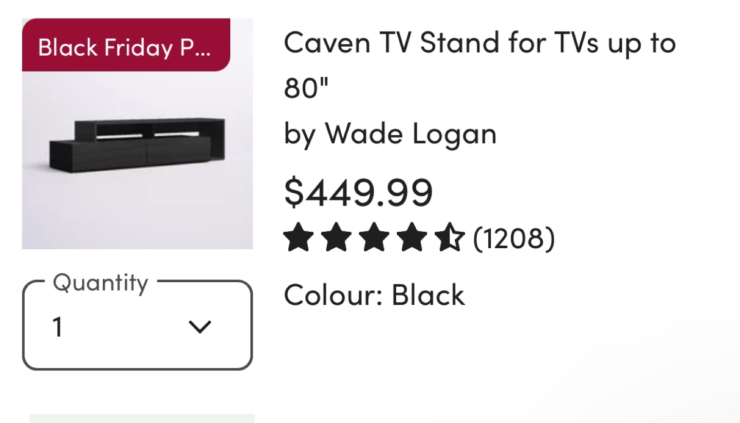 Wade Logan Black TV Stand - photo 2