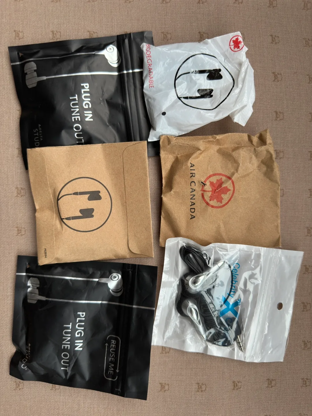 Air Canada , Delta and Celebrity Cruise Earbuds