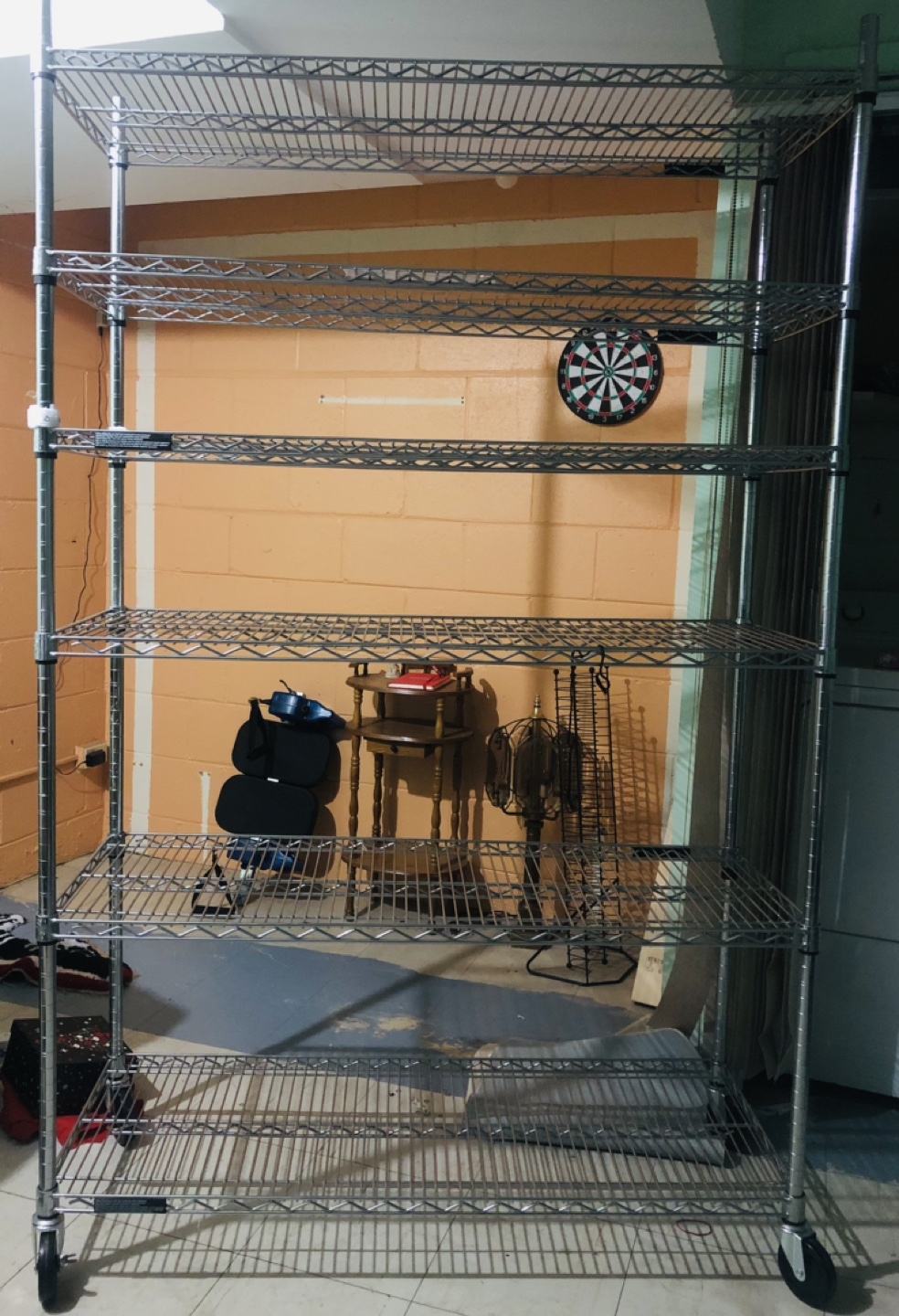 🧡Heavy duty Utility steel shelf with wheels