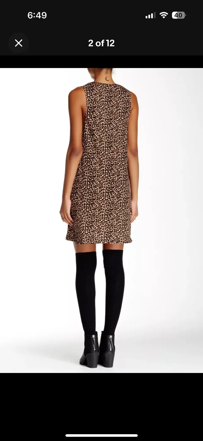 S American Apparel Leopard Print Sleeveless Dress 🧡 image indicator(2)