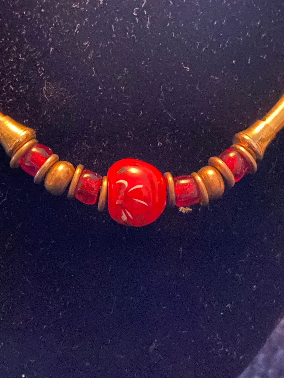 Brass Choker with Red Beads image indicator(4)