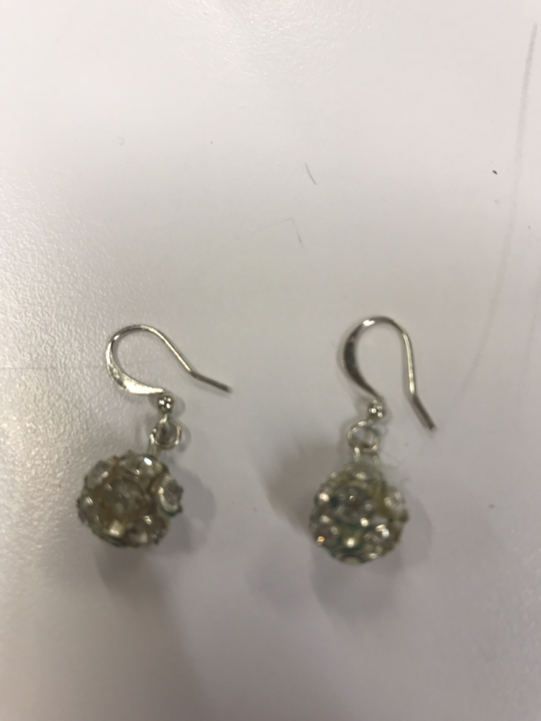 Silver Crystal Drop Earrings