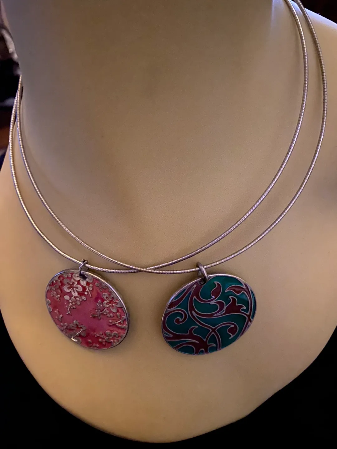 Foxy Brand Necklaces-Set of 2 Enamel Pendants image indicator(9)