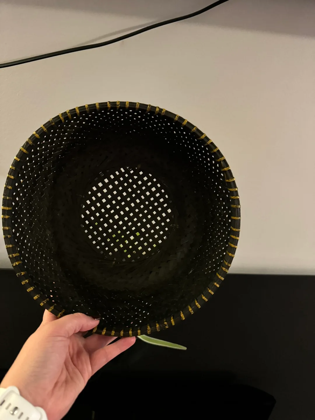 Black and Gold Woven Basket image indicator(2)