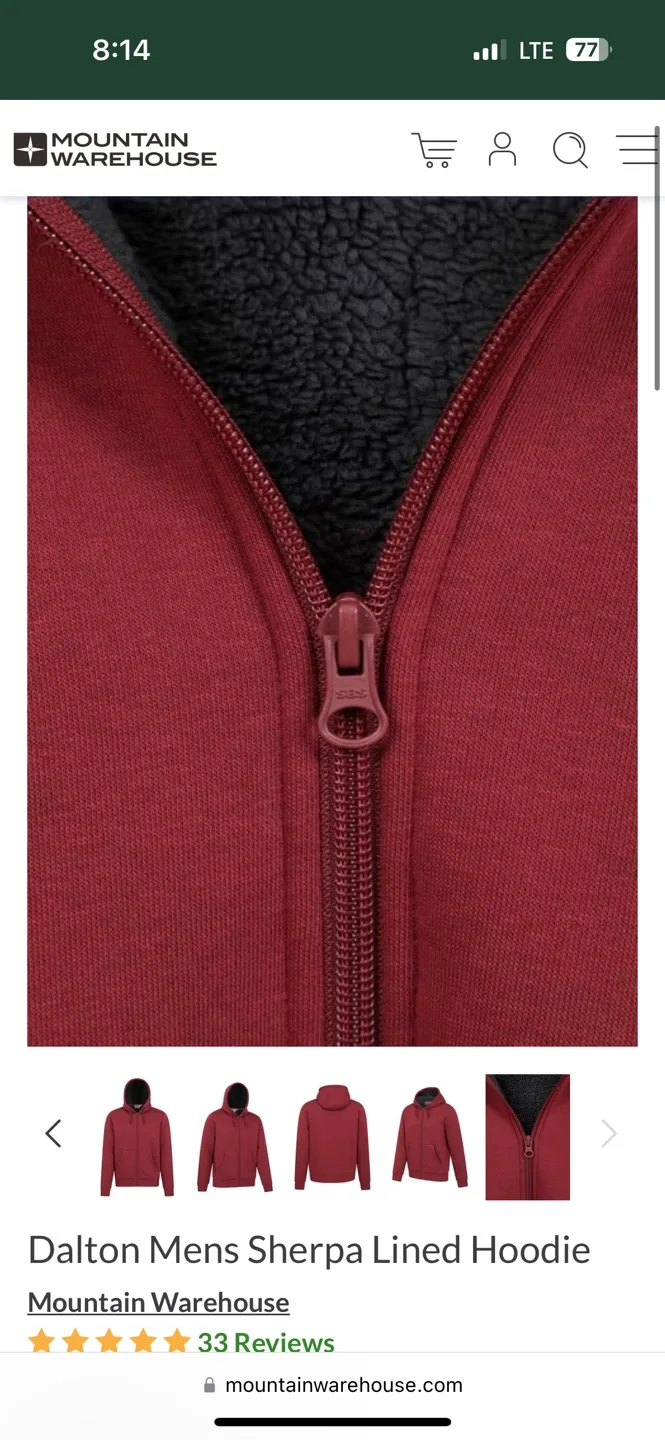 Men's Sherpa Lined Hoodie thumbnail