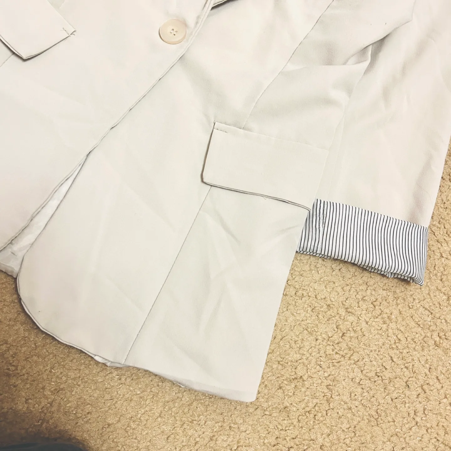 Cream Blazer with Stripe Cuffs image indicator(2)