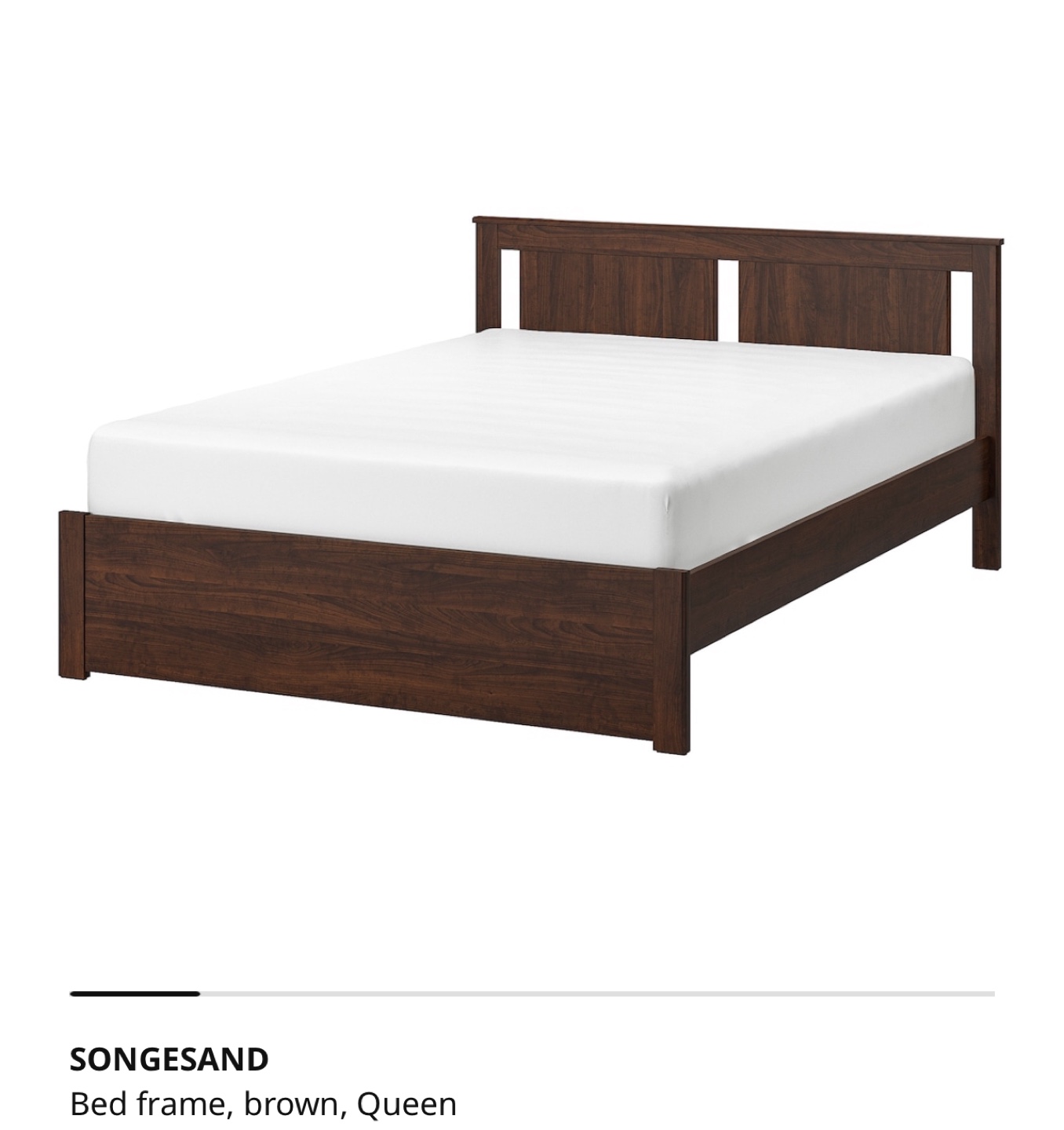 Queen Bed Frame with slatted bed frame. Mattress NOT included