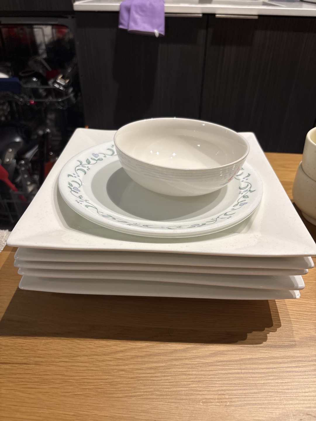Square Dinner Plates + bowl