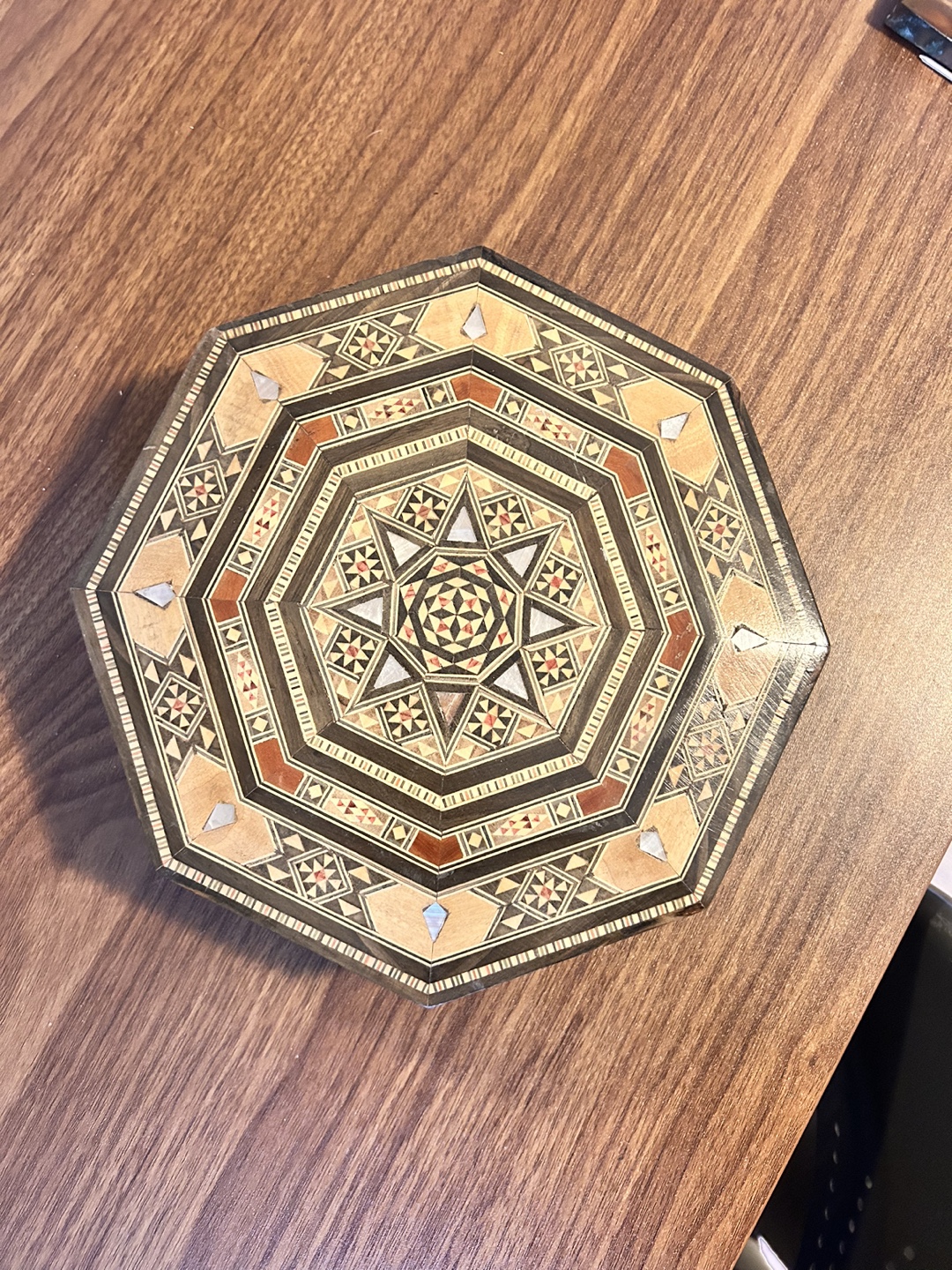 Octagonal Intarsia Wood Box