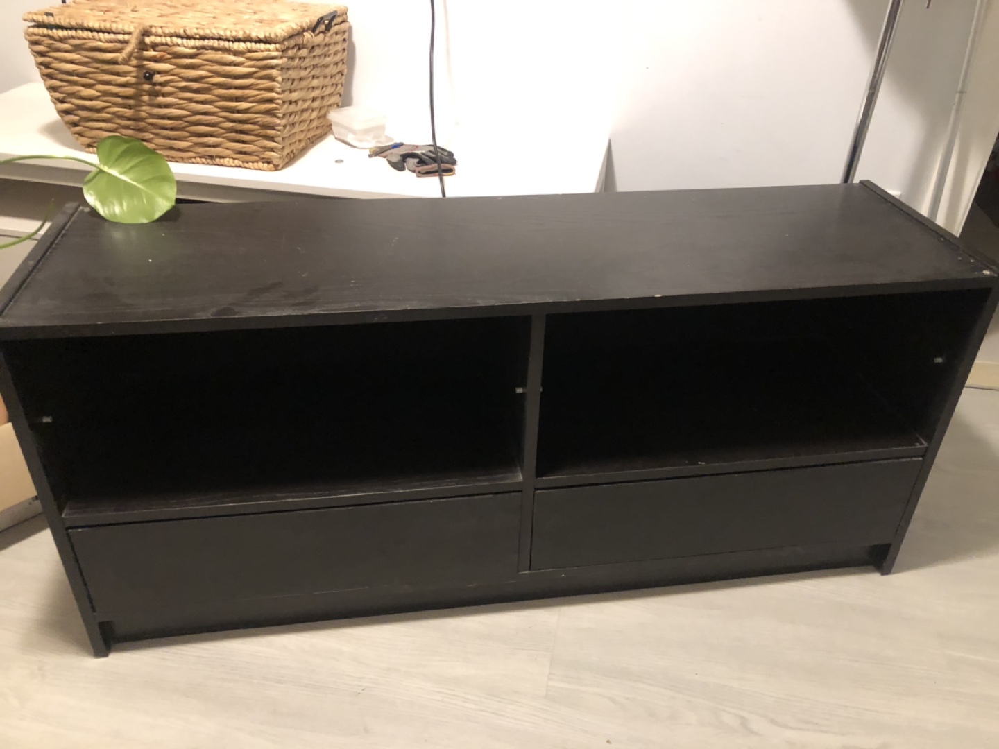 Black TV stand