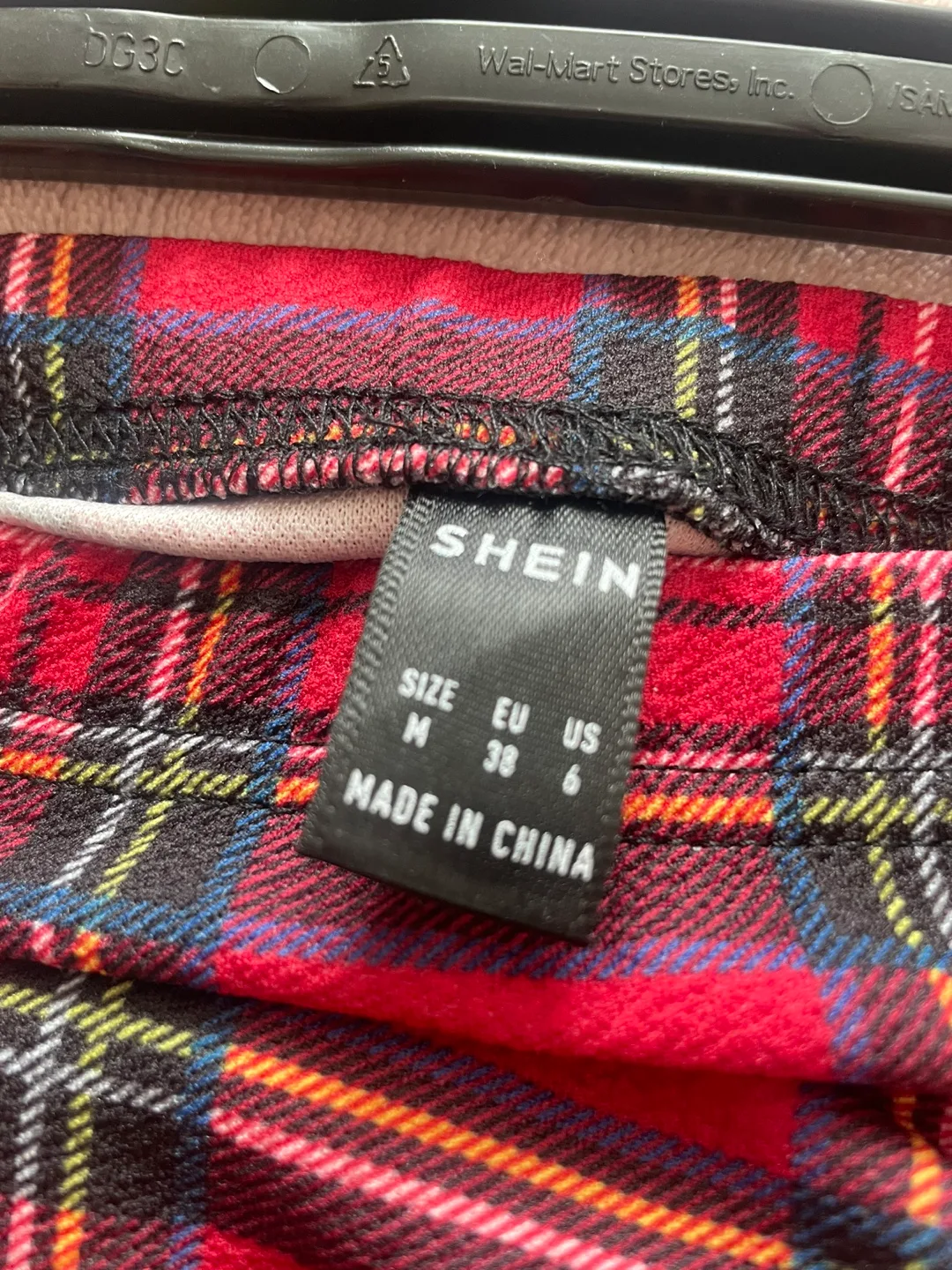 SHEIN Red Plaid Mini Skirt Size Medium image indicator(2)