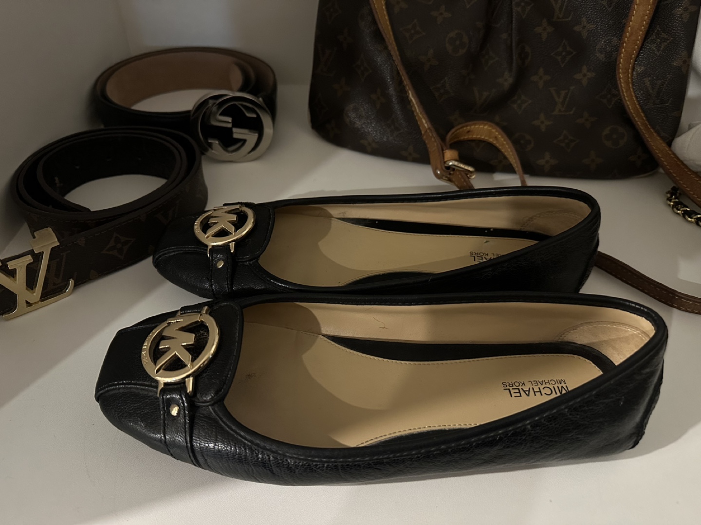 Michael Kors Black Leather Flats