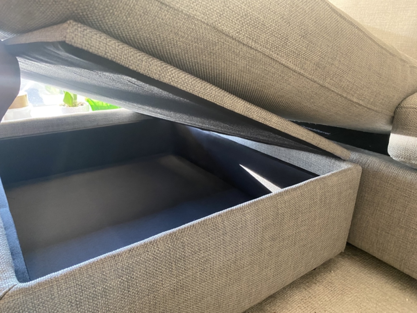 Crate & Barrel Grey Sectional Sofa with Storage - photo 2