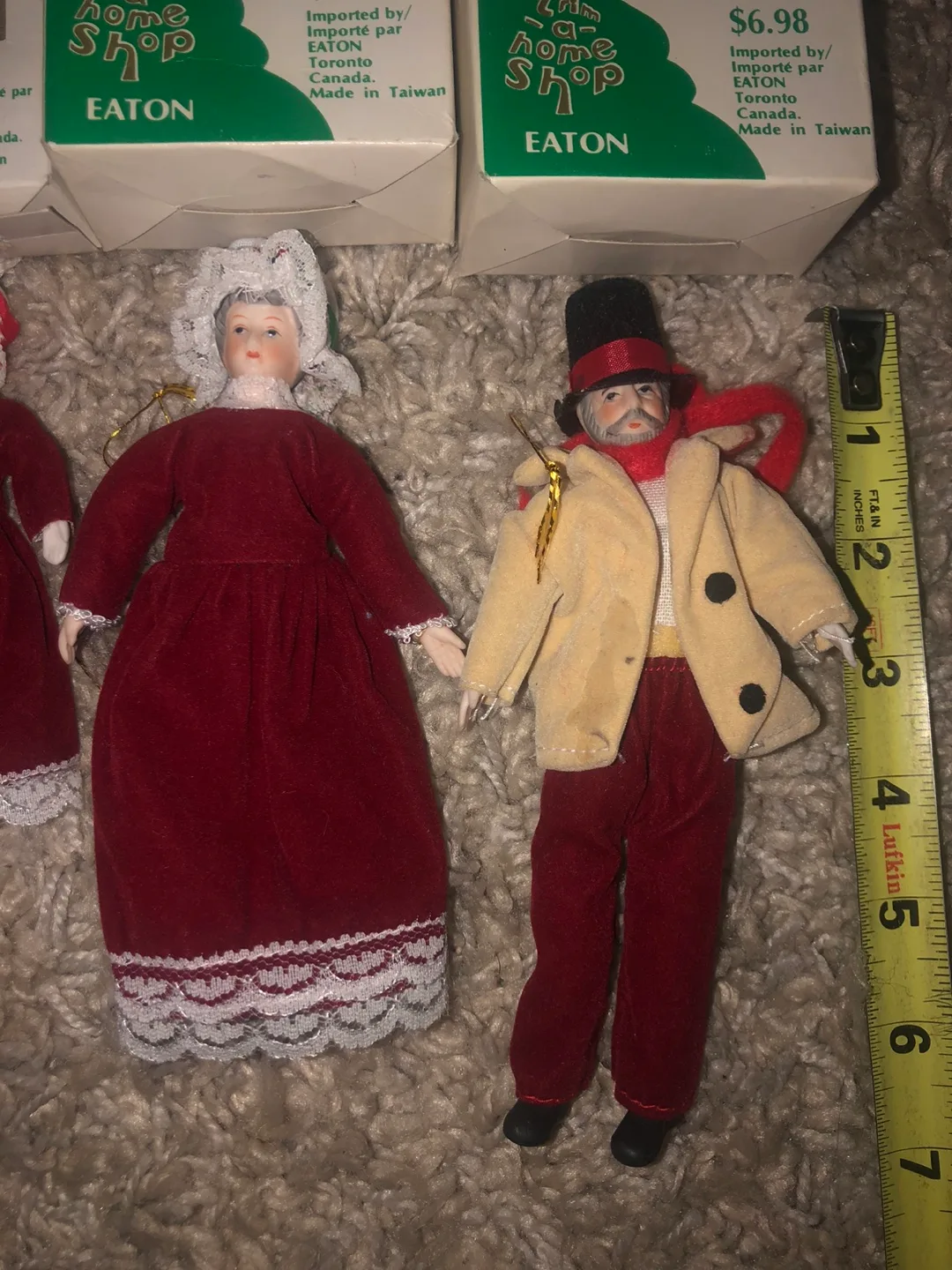 Set of 4 Vintage Eaton's Home Shop Porcelain Christmas Ornaments image indicator(5)