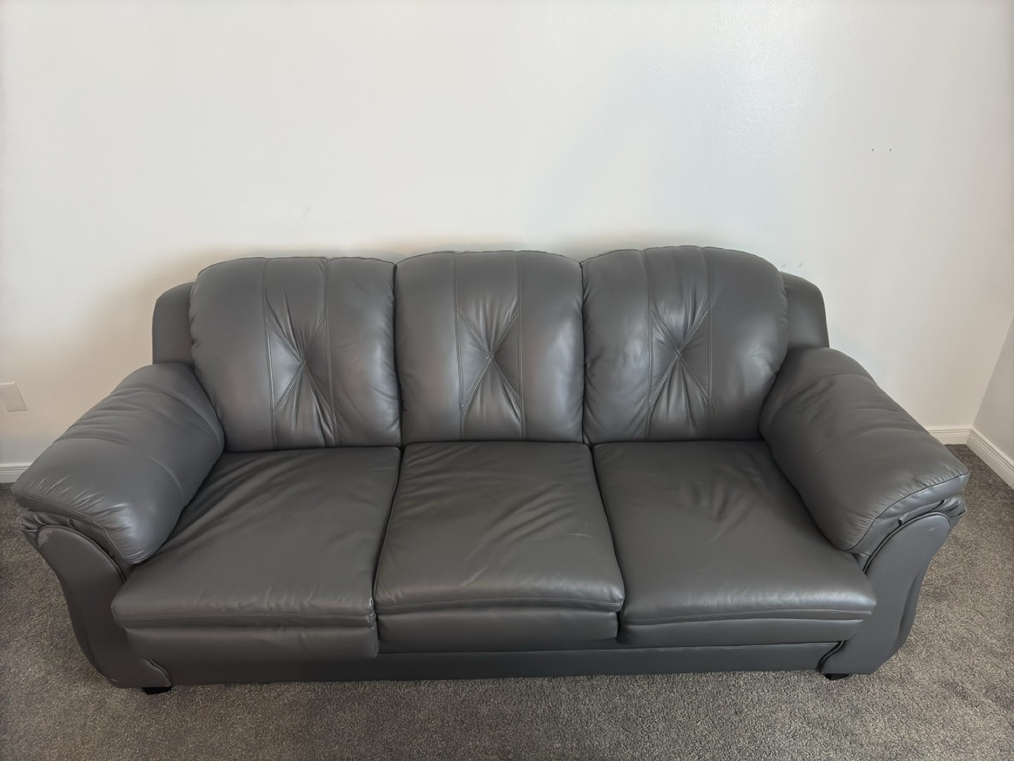 Grey Leather Sofa