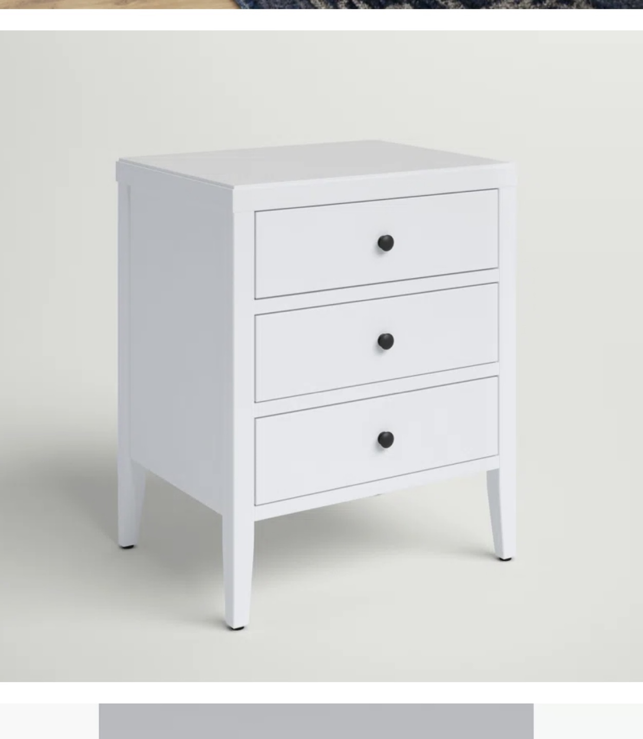 Two White 3 Drawer Nightstands - photo 2