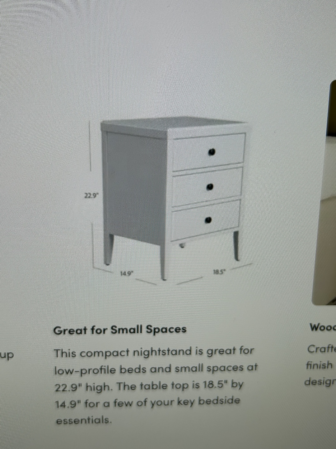 Two White 3 Drawer Nightstands - photo 3