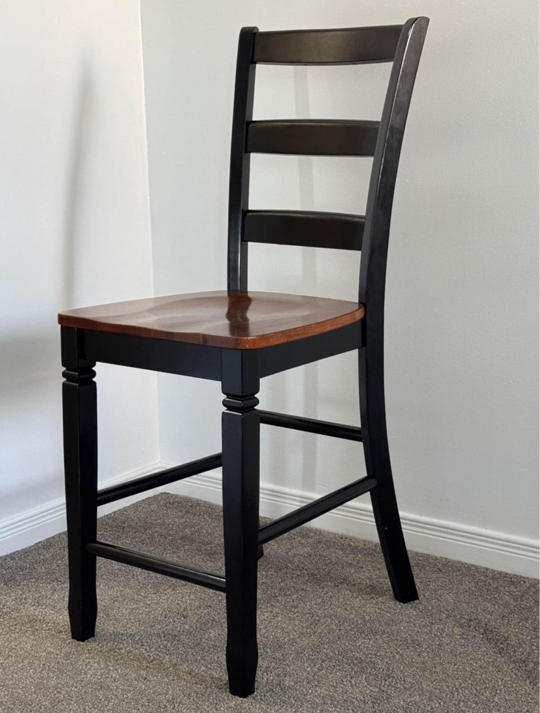 Black and Wood Counter Height Chair