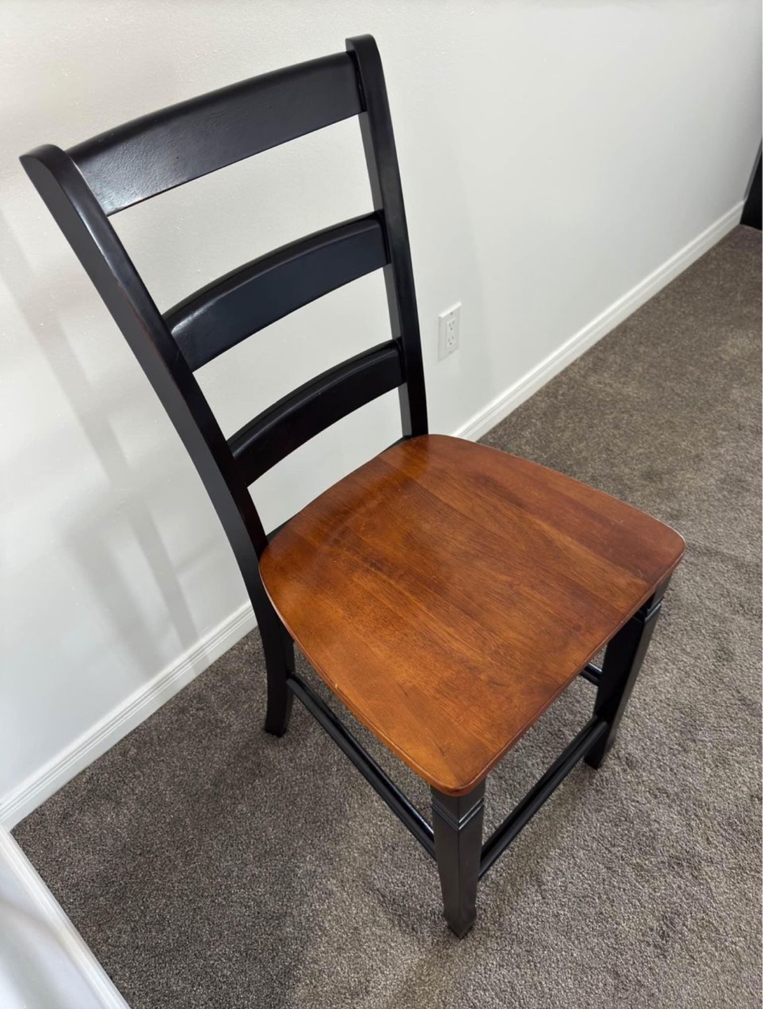 Black and Wood Counter Height Chair - photo 2