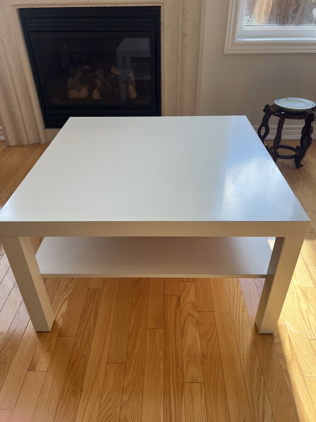 🤍White Coffee Table with Shelf ☕️