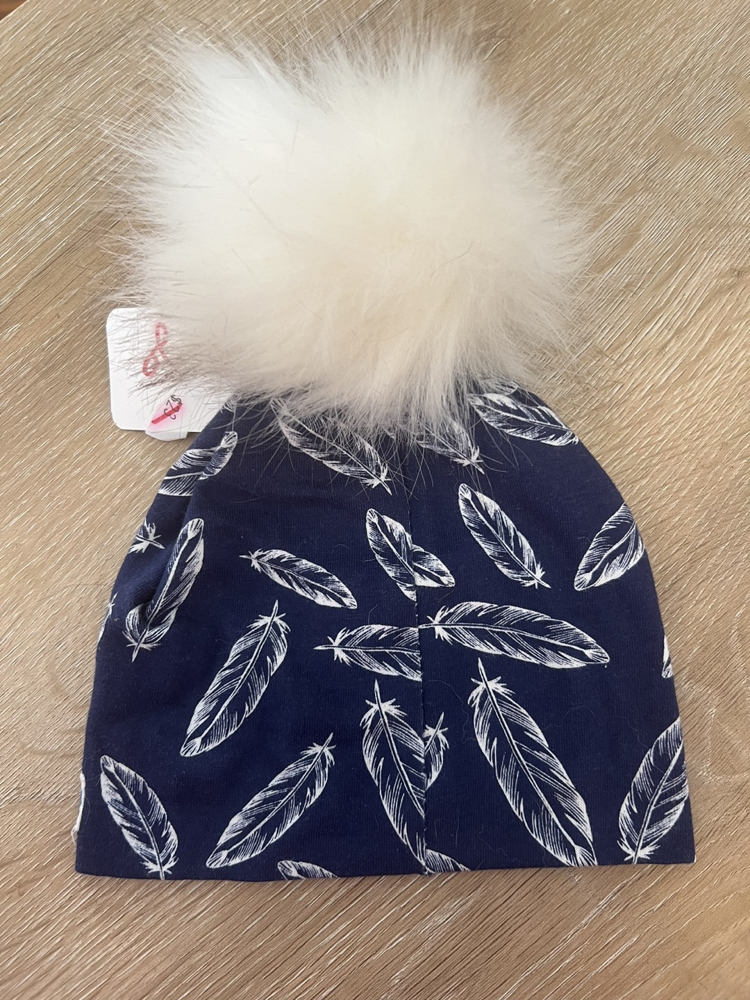 Halo Headwear Navy Blue Feather Pom Pom Beanie - photo 4